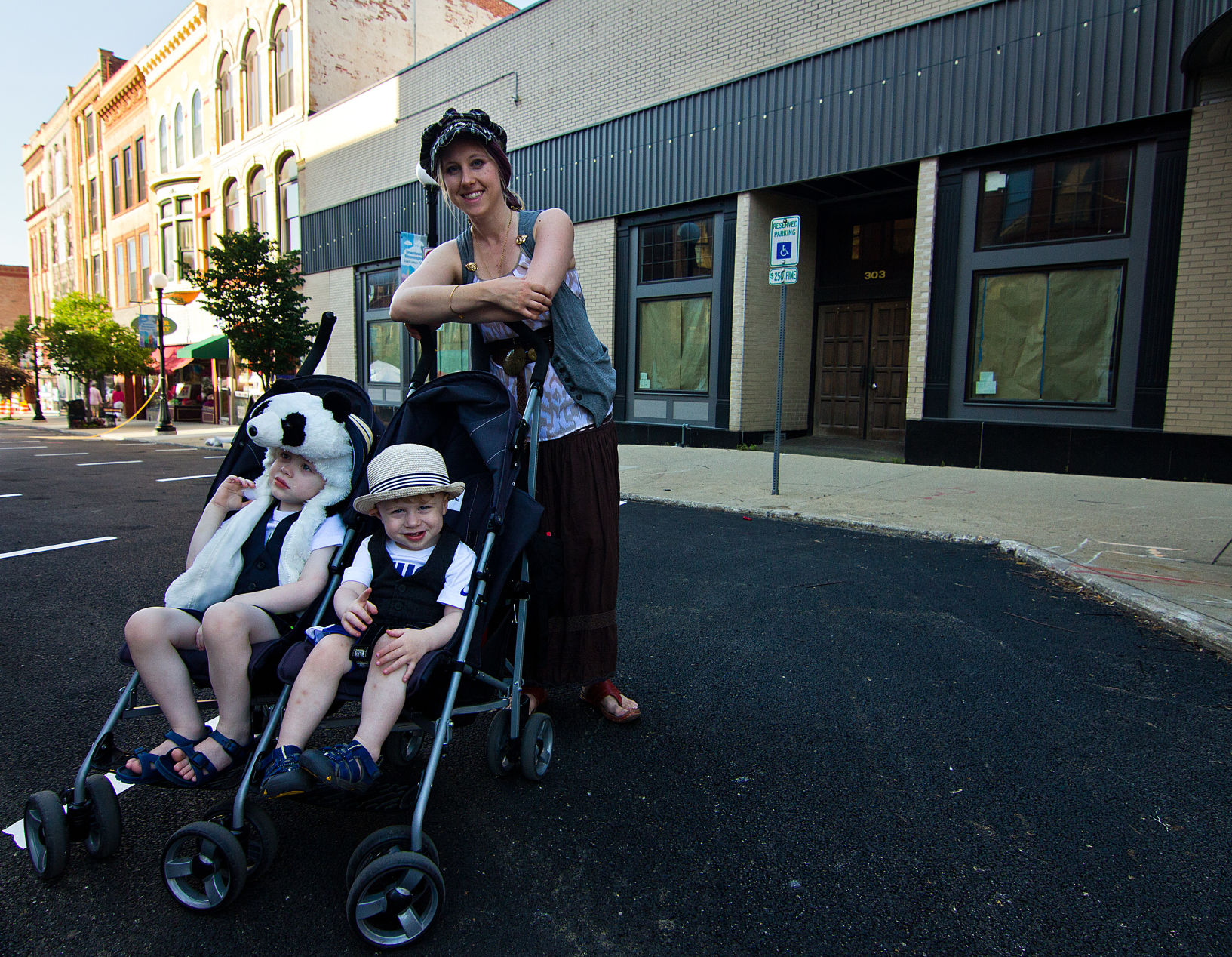 Molly Schneman with Silas and Finn